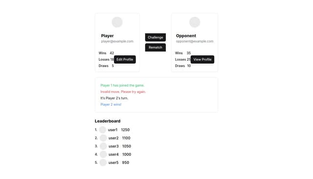 Player card on left. Opponent card on right. Console-like text in ...