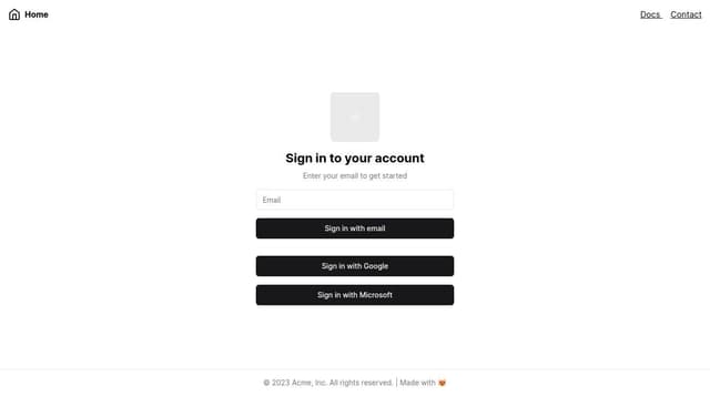 I need a simple sign in page app has two options for sign in with ...