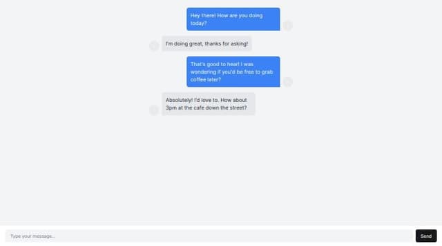 A simple chat interface inspired by iMessage. It should contain the ...