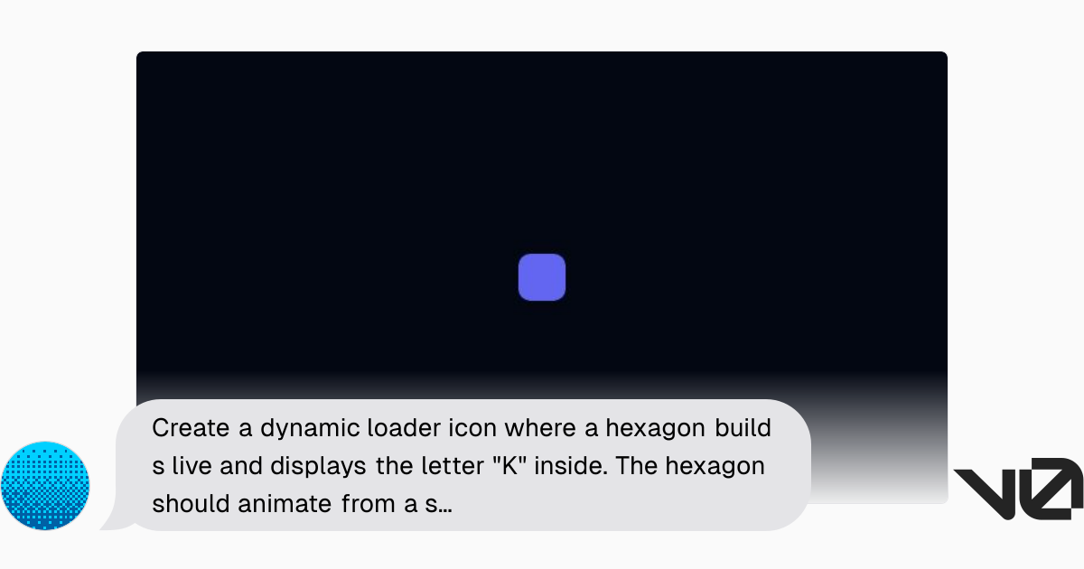 Create a dynamic loader icon where a hexagon builds live and displays ...