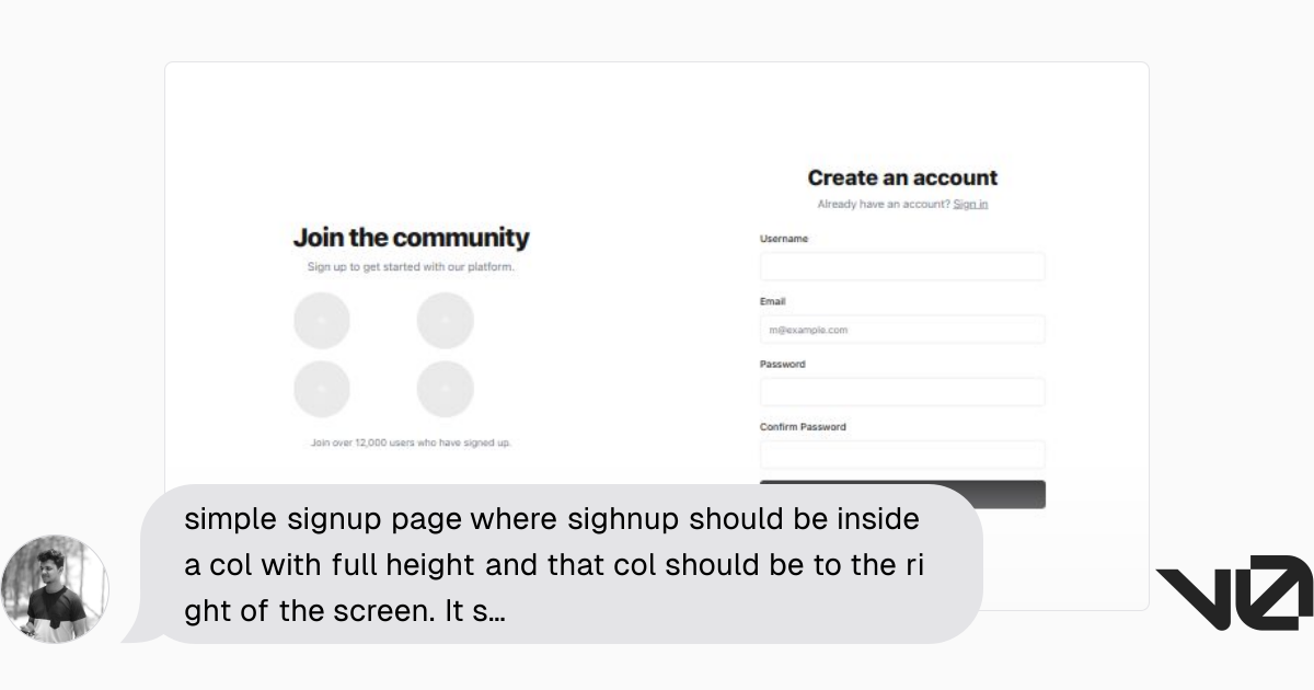 simple signup page where sighnup should be inside a col with full ...