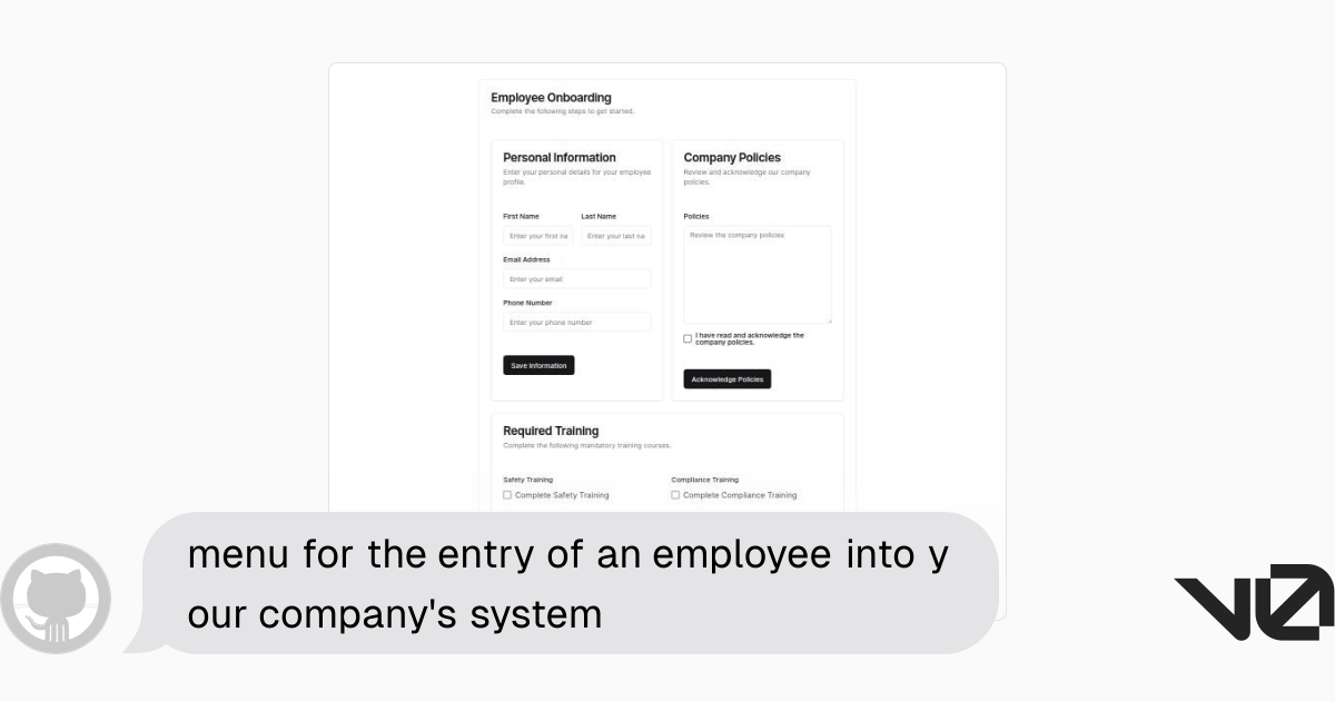 menu for the entry of an employee into your company's system | A shadcn ...