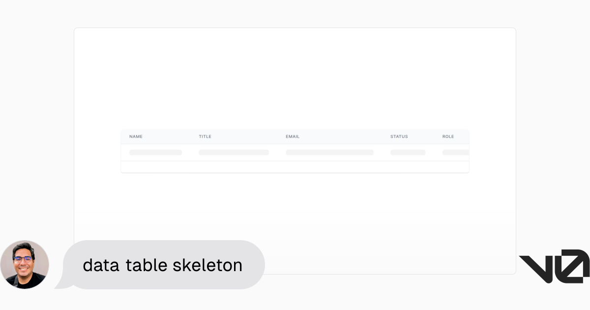 Data table skeleton a shadcn ui and v0 generation v0