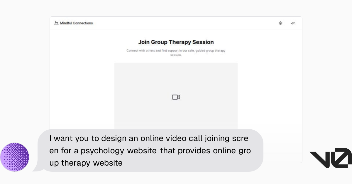 I want you to design an online video call joining screen for a ...