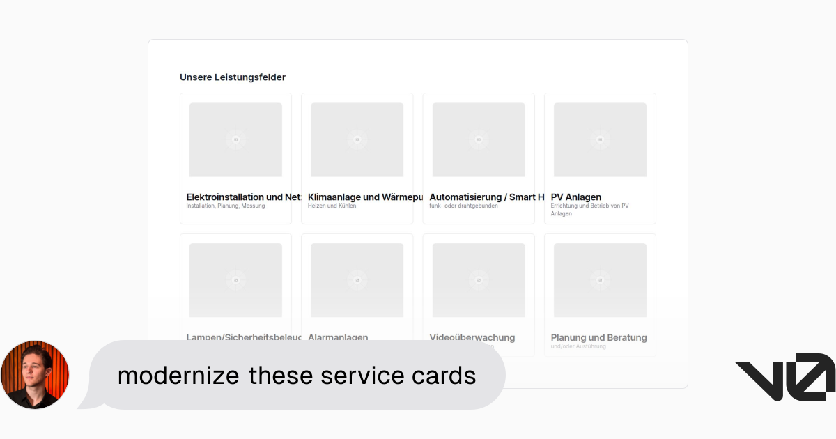 modernize these service cards | A shadcn/ui and v0 generation - v0