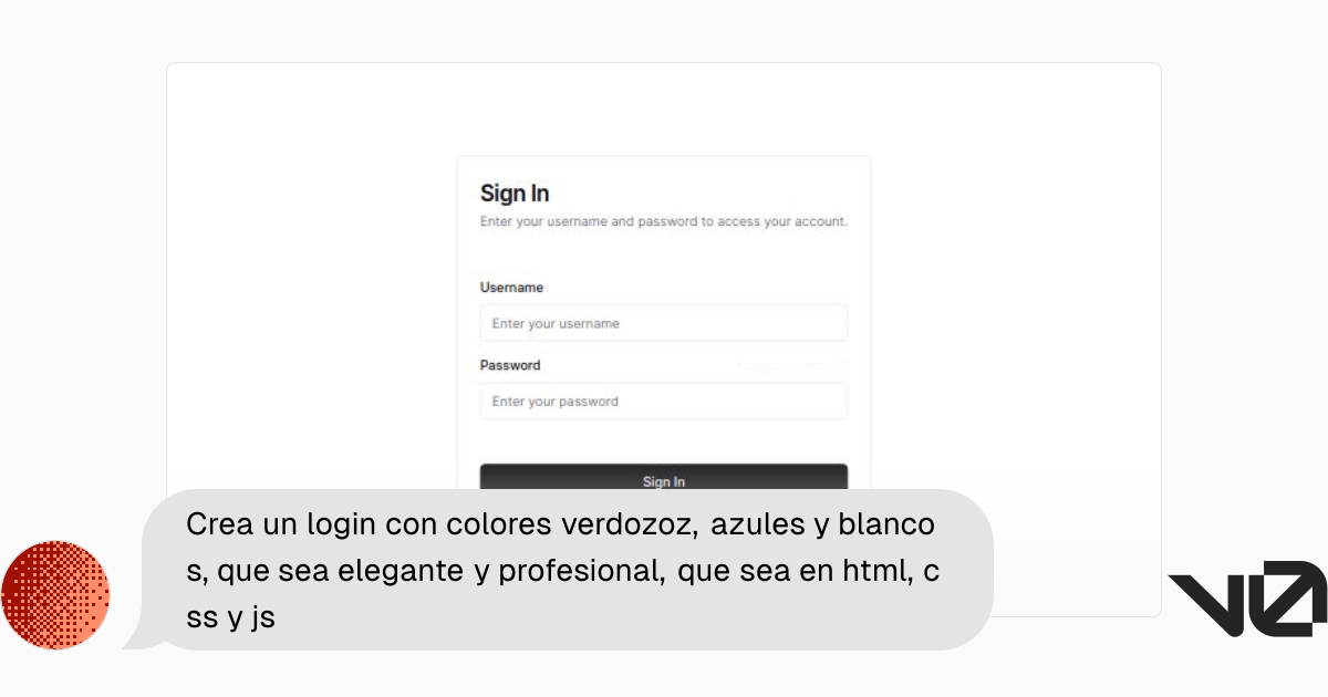 Crea un login con colores verdozoz, azules y blancos, que sea elegante ...