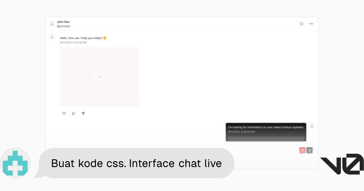 Buat kode css. Interface chat live | A shadcn/ui and v0 generation - v0