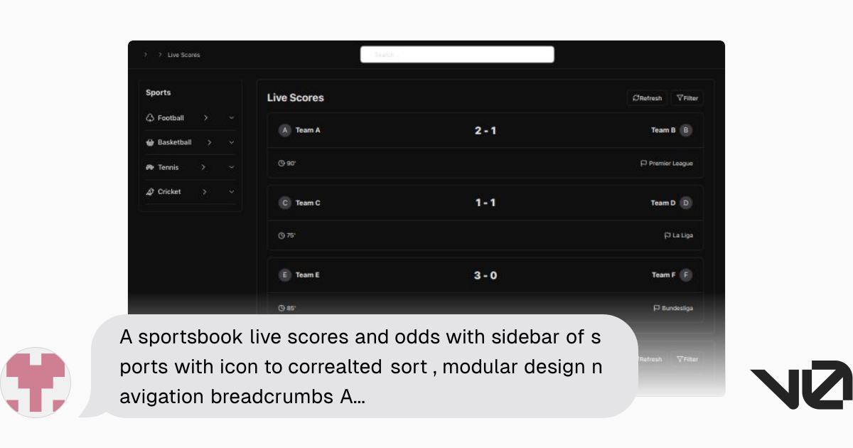 A sportsbook live scores and odds with sidebar of sports with icon to