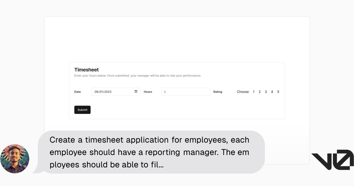 Create a timesheet application for employees each employee should have