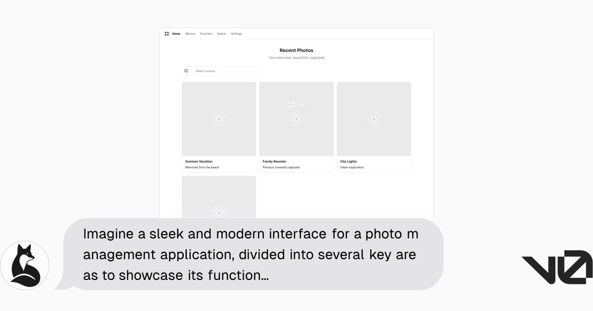 Imagine a sleek and modern interface for a photo management application ...