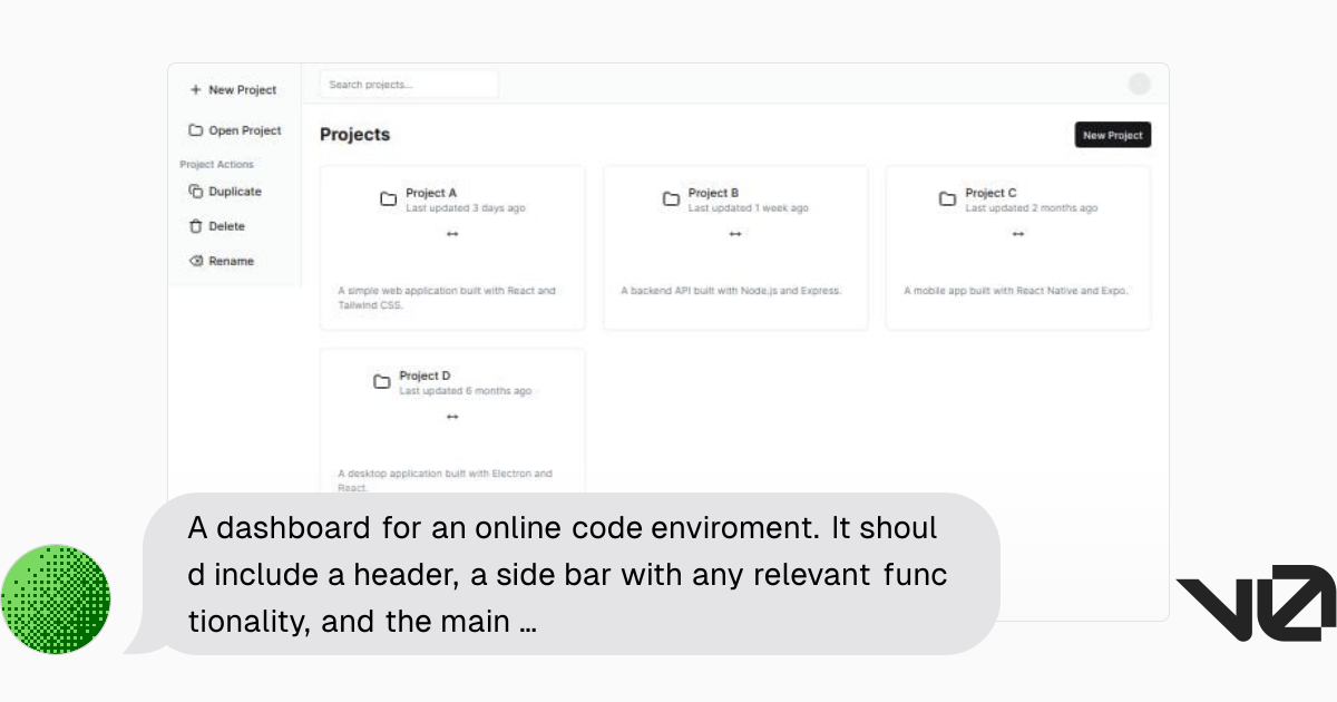 A dashboard for an online code enviroment. It should include a header ...