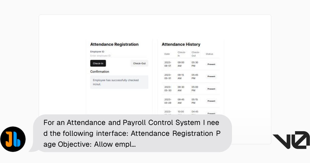 For an Attendance and Payroll Control System I need the following ...