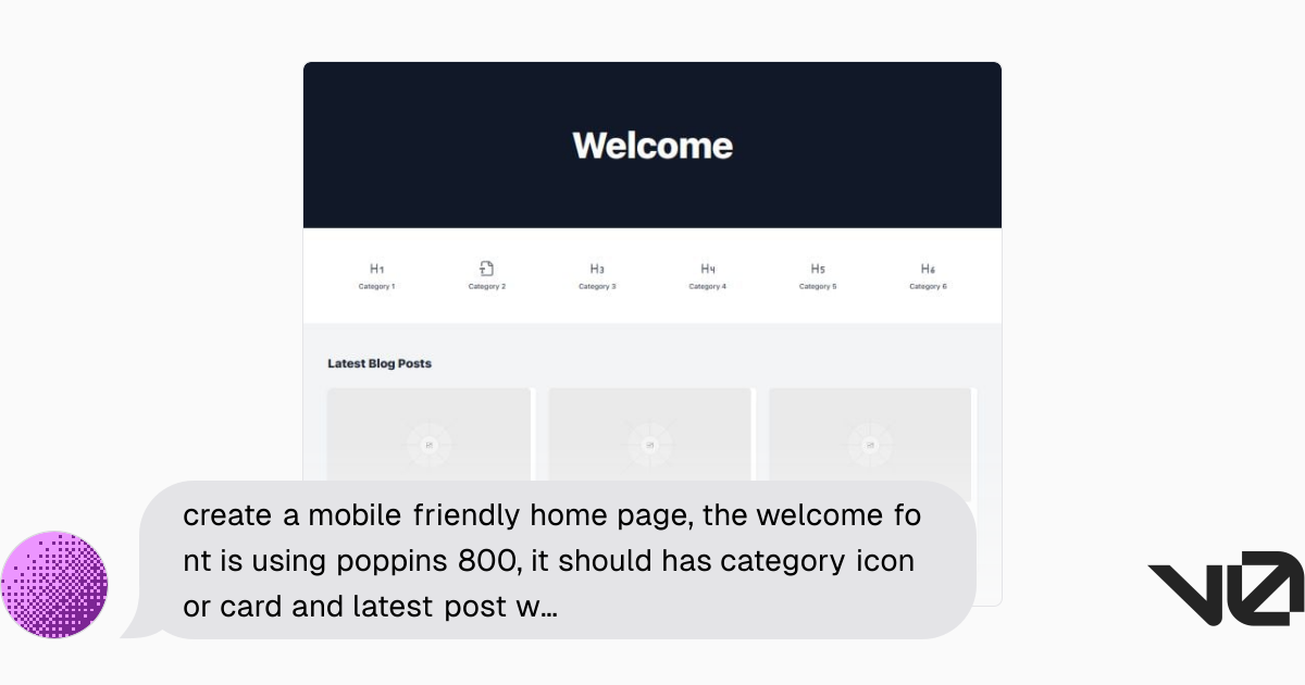 create a mobile friendly home page, the welcome font is using poppins ...