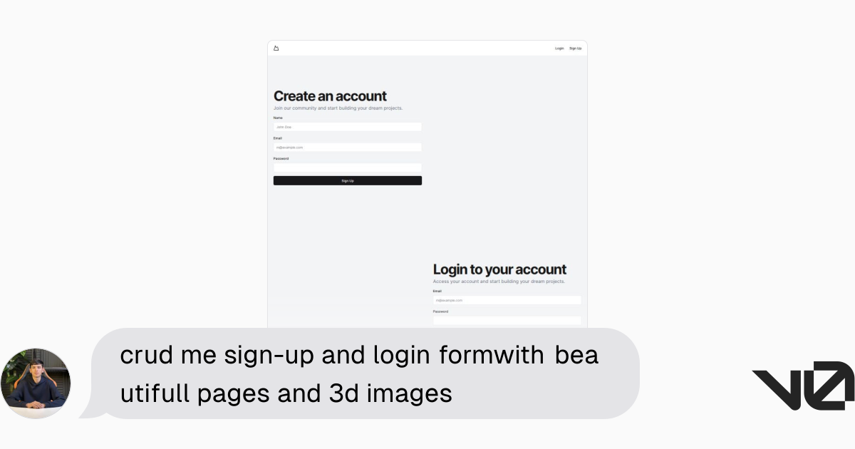 crud me sign-up and login formwith beautifull pages and 3d images | A ...