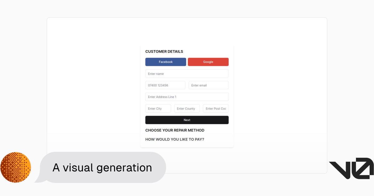 A visual generation | A shadcn/ui and v0 generation - v0