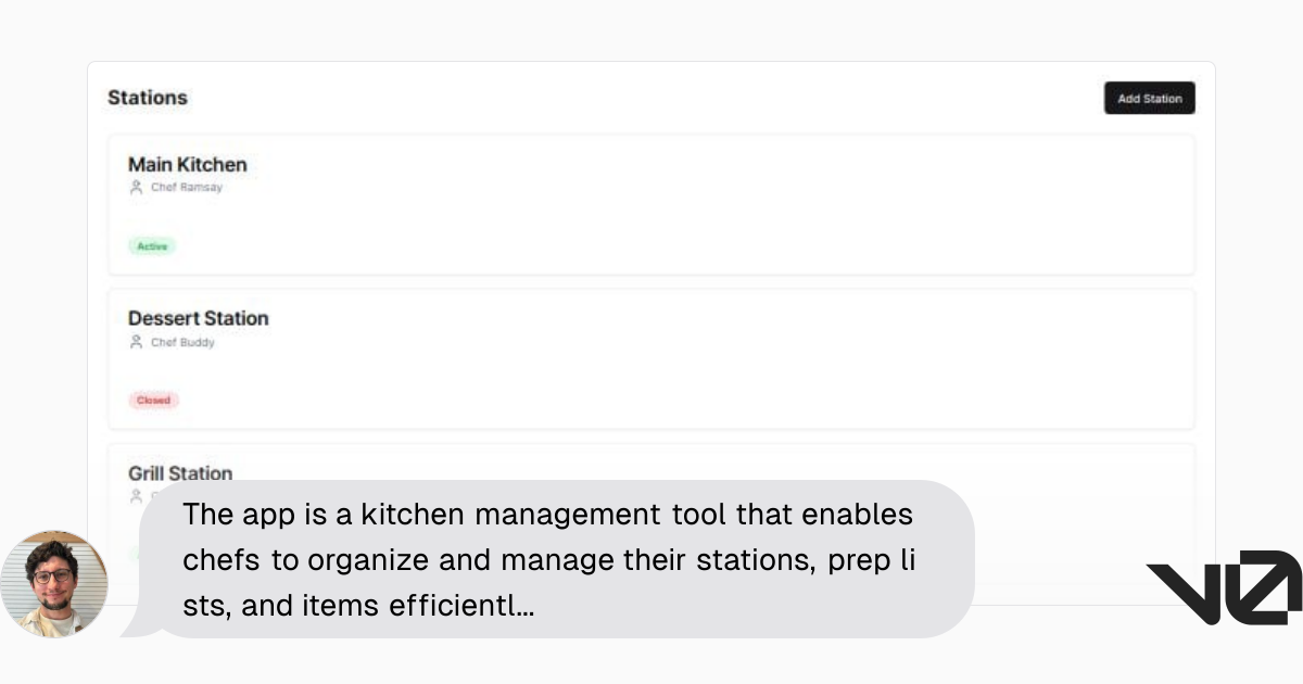 The app is a kitchen management tool that enables chefs to organize and