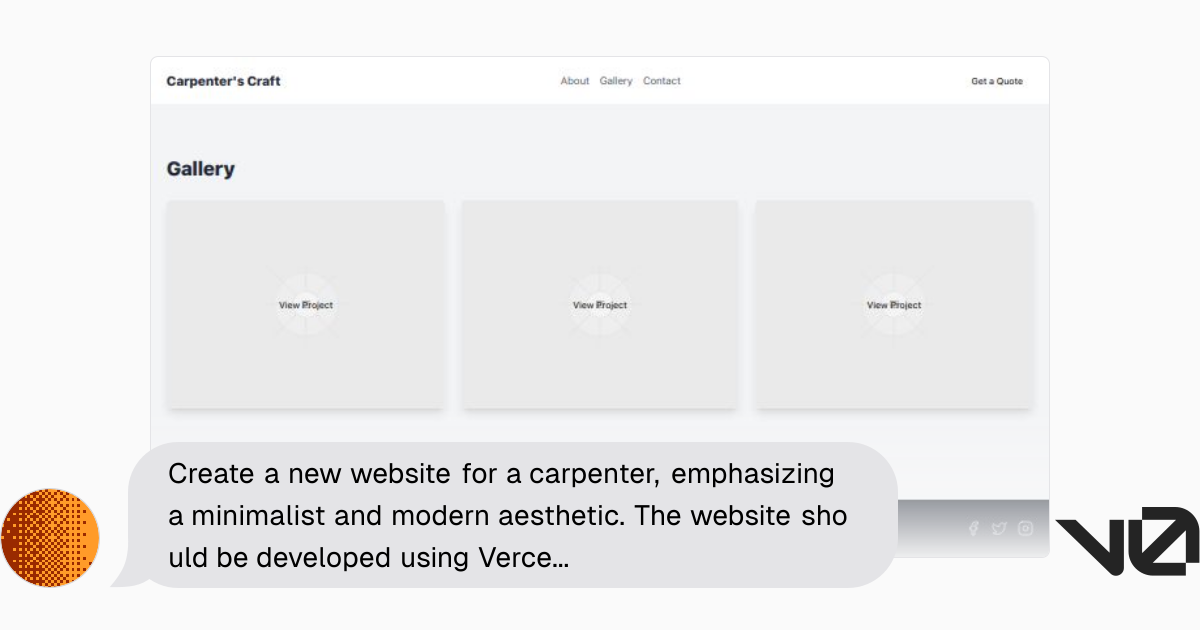 Create a new website for a carpenter emphasizing a minimalist and