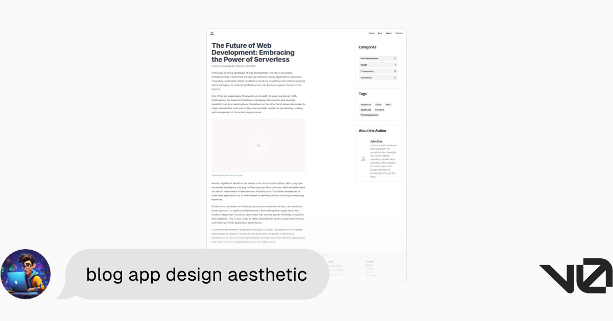 blog app design aesthetic | A shadcn/ui and v0 generation - v0