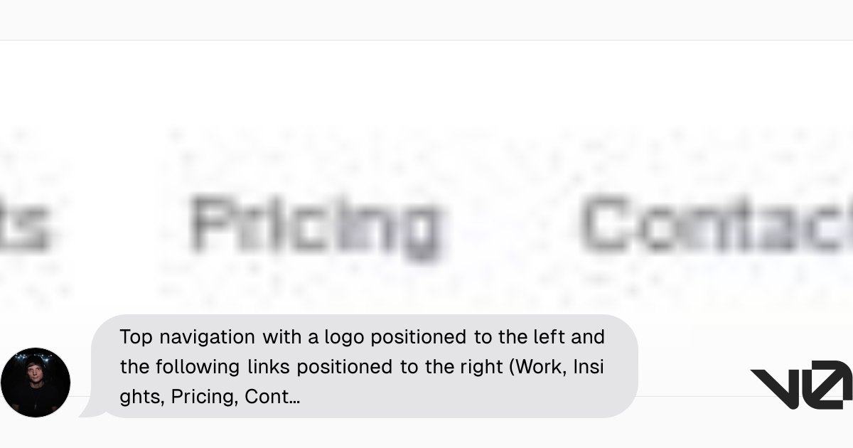 Top navigation with a logo positioned to the left and the following ...
