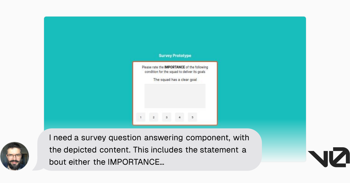I need a survey question answering component, with the depicted content ...