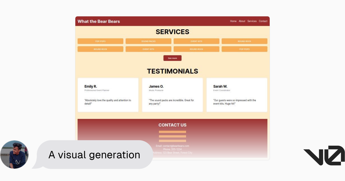 A visual generation | A shadcn/ui and v0 generation - v0